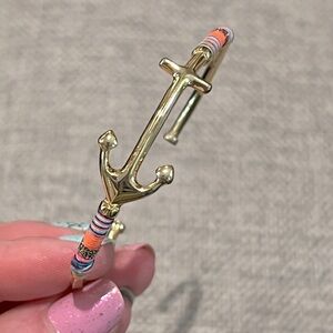 Stella & Dot gold colorful string anchor Cuff Bracelet